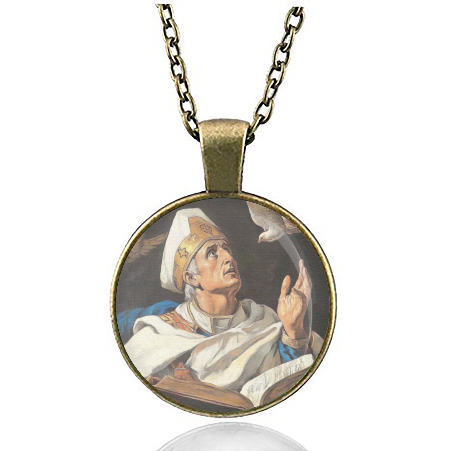 Pope Saint Gregory the Great Necklace Medal Pendant Religious Jewelry