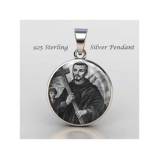 Saint Paul Miki Catholic sterling silver 925 Christian Medal Patron Pendant image 0