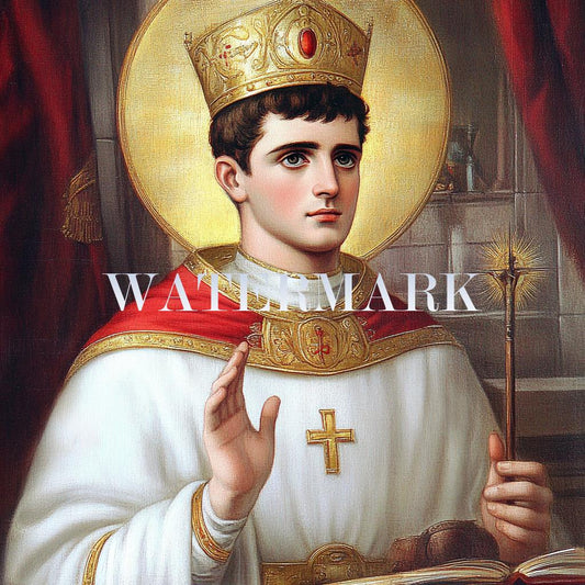 St Januarius Patron of Naples Invoked Against the Evil Eye Religious Art Digital image 0