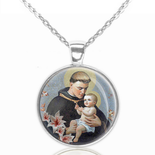 St. Anthony Of Padua Necklace Catholic Saint Pendant Medal image 0