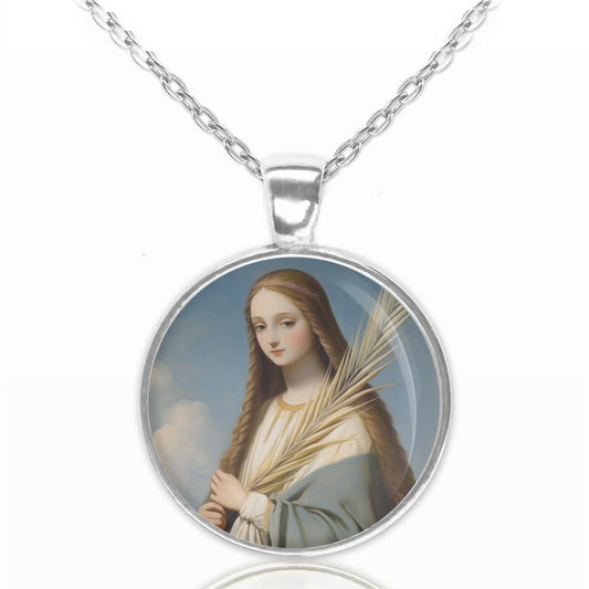 St. Agnes Necklace Medal Pendant Bronze / Silver