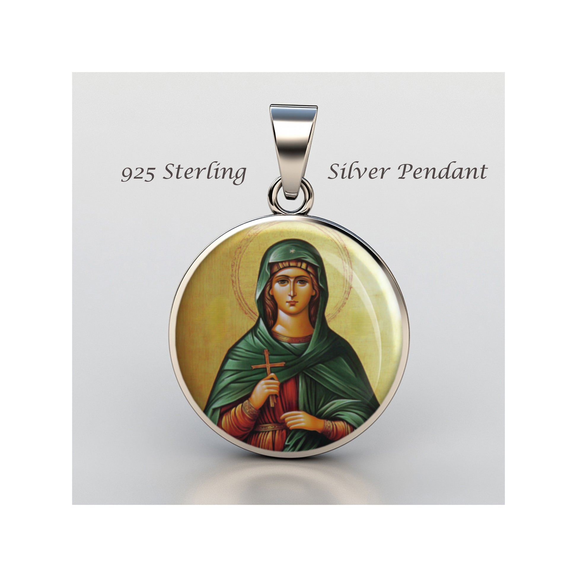 Saint Juliana Falconieri Catholic sterling silver 925 Christian Medal Patron image 0