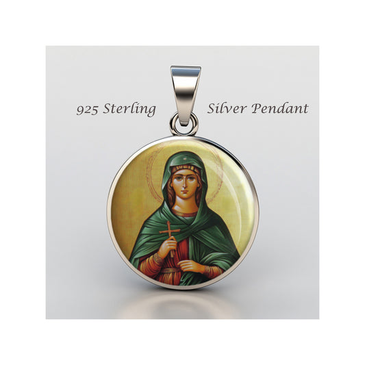Saint Juliana Falconieri Catholic sterling silver 925 Christian Medal Patron image 0