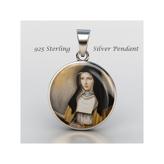 Saint Joan Of France St Joan Of Valois Catholic sterling silver 925 Medal Patron image 0