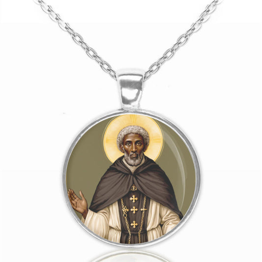 St Benedict the Moor Necklace Pendant Medal Religious