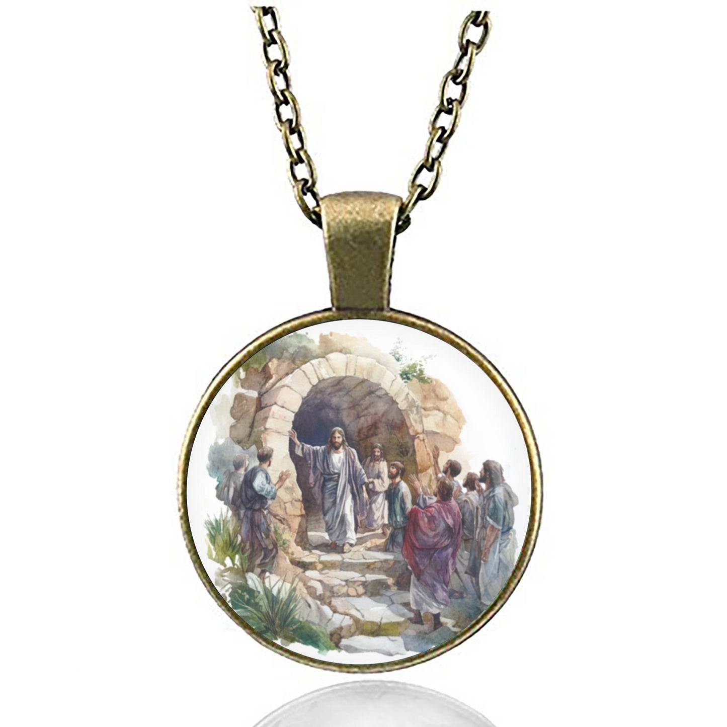 Lazarus Necklace Pendant | Religious Miracle Medal of Jesus Christ | Resurrection of Lazarus Jewelry for Faithful