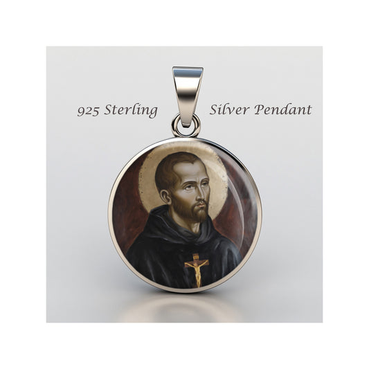 Saint John Of God Catholic sterling silver 925 Christian Medal Patron Pendant image 0