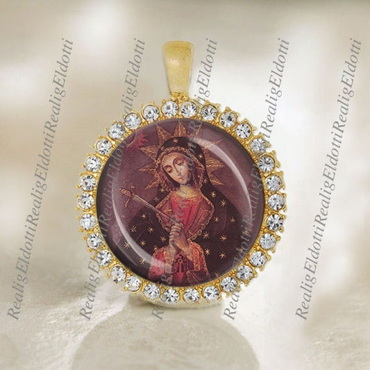 Virgin Mary Our Lady Of Sorrows Cusco Art Catholic Medal Pendant Religious Jewelry