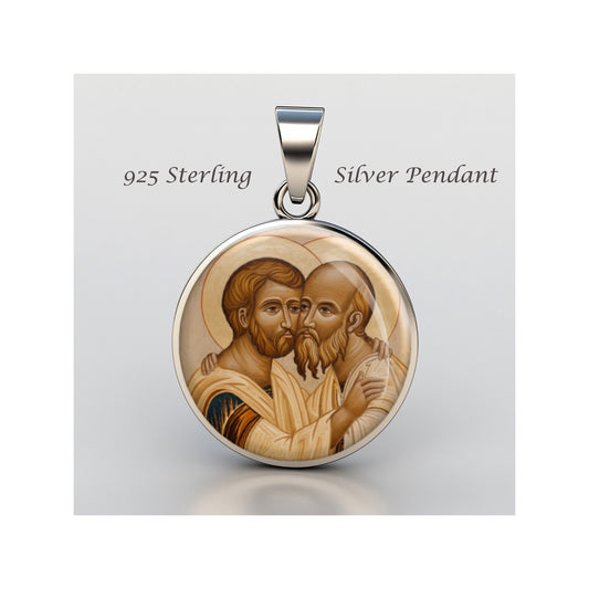 Saint Solemnity Of Sts Peter Paul Catholic sterling silver 925 Christian Medal image 0
