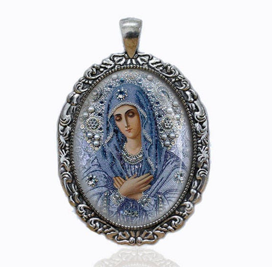 Holy Virgin Mary Mother of God  Religious Catholic  Medal Pendant Jewelry
