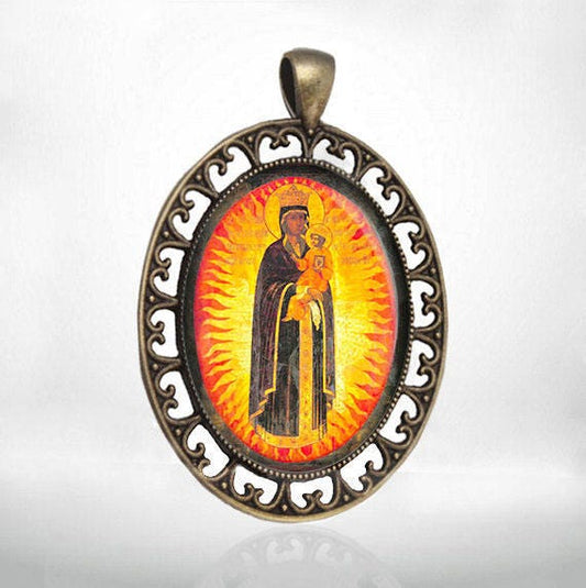 Theotokos the Grace-Giving Heaven Blagodatnoe Nebo Icon Orthodox Pendant