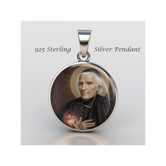 Saint John Jean Eudes Catholic sterling silver 925 Christian Medal Patron image 0