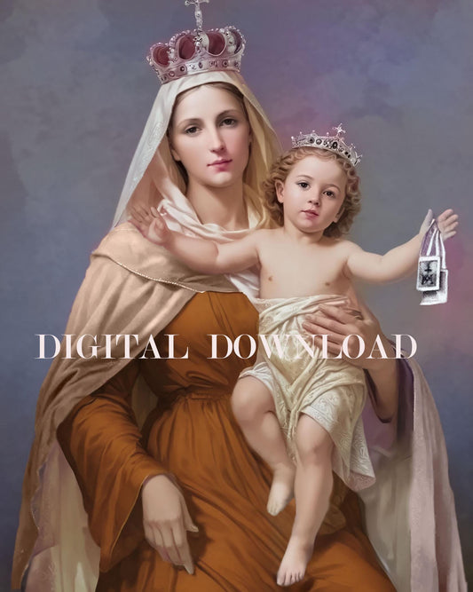 Our Lady of Mount Carmel Religious Art Digital Image Custom image 0