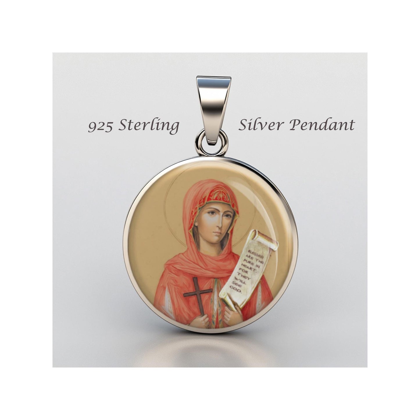 Saint Parascheva Iasi Religious Devotional sterling silver 925 Christian Medal Patron