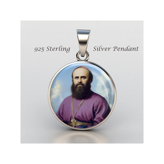 Saint Daniel Comboni Catholic sterling silver 925 Christian Medal Patron Pendant image 0