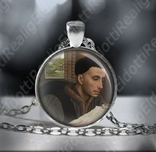 Saint Ivo of Kermartin Yvo or Ives Catholic Necklace. Patron Saint Pendant. ST Ivo Catholic Medal.