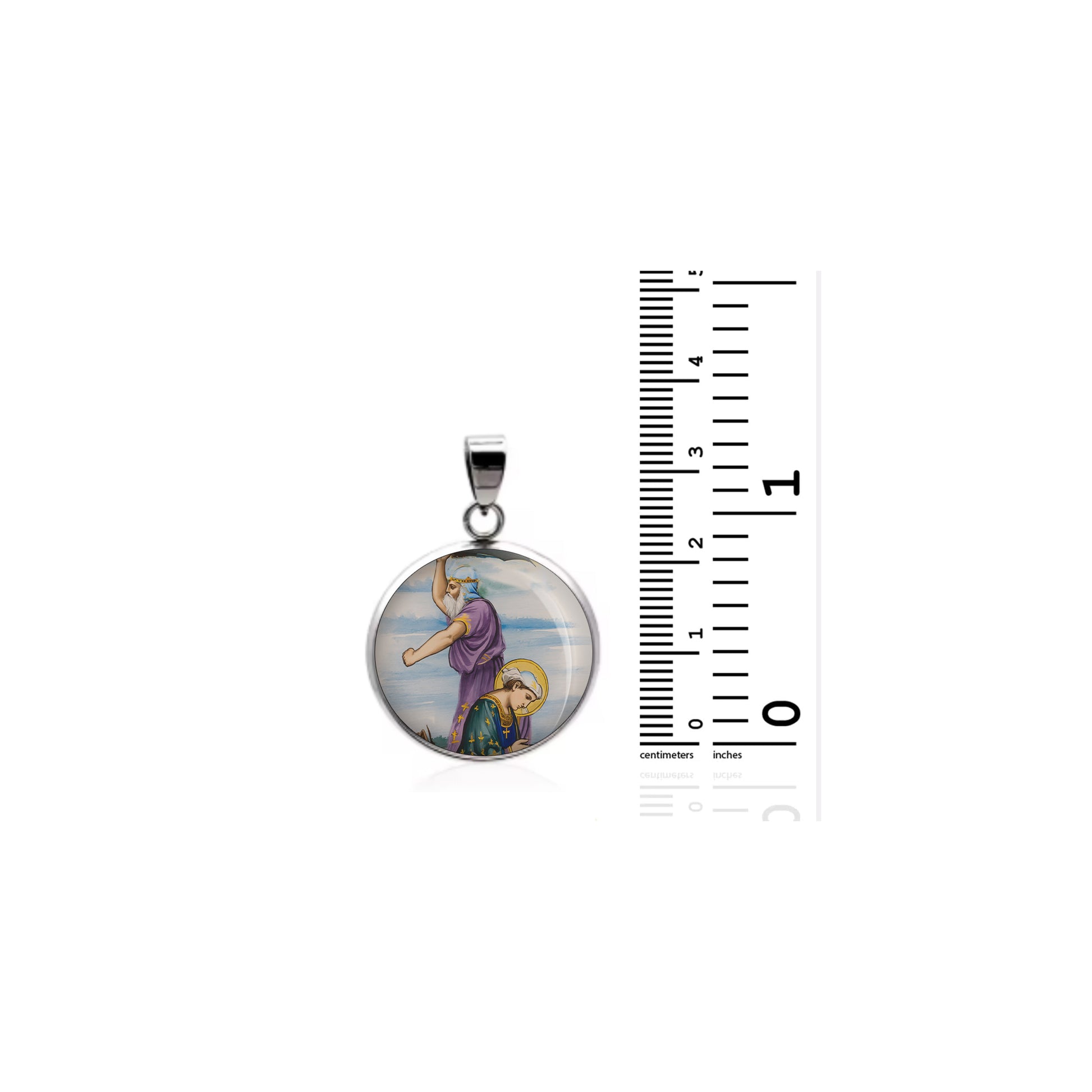 Saint Eurosia Di Jaca Catholic sterling silver 925 Christian Medal Patron image 1