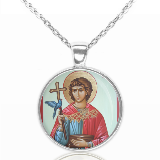 St. Tryphon Necklace Catholic Saint Pendant Medal image 0