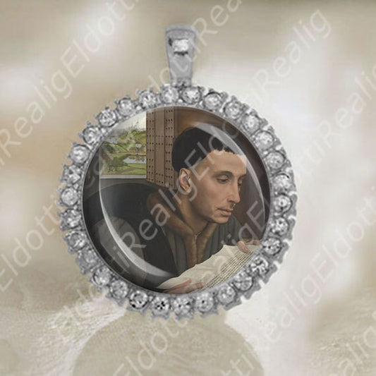 St Ivo of Kermartin Advocate of the Poor - Catholic Medal. Patron of Lawyers, St. Ivo Helory Silver Tone Pendant
