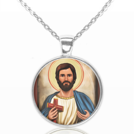 St. Timothy Necklace Catholic Saint Pendant Medal image 0