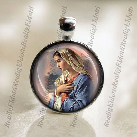 Virgin Mother Mary in Sorrows - Religious Christian Catholic Medal Pendant