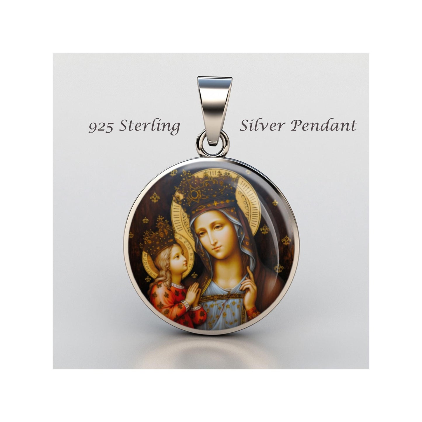 Saint Anne With Mary Religious Devotional sterling silver 925 Christian Medal Patron Pendant