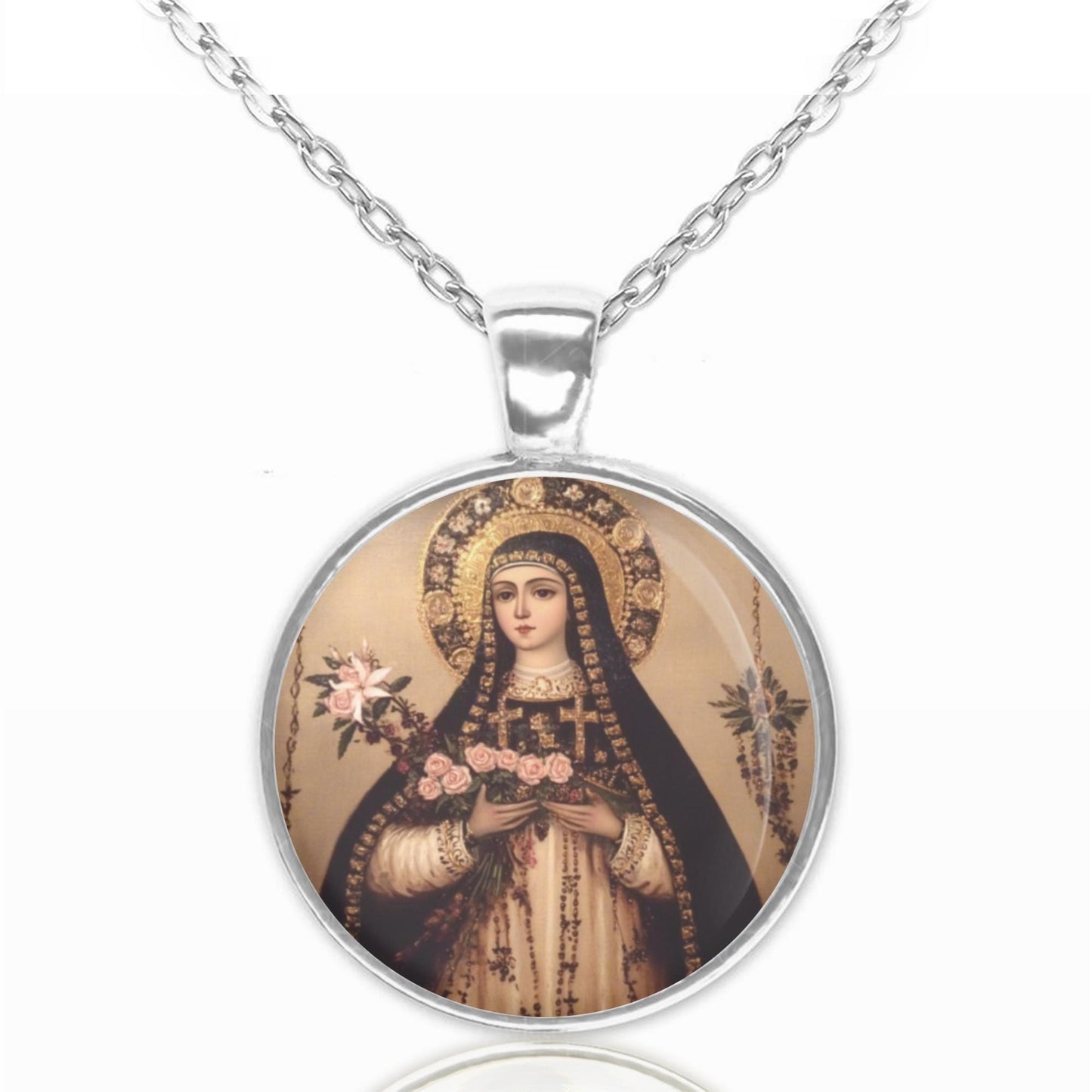 Rose of Lima Catholic Necklace Pendant | St. Rose of Lima Religious Jewelry | Gifts for Him & Her, Spiritual Accessories