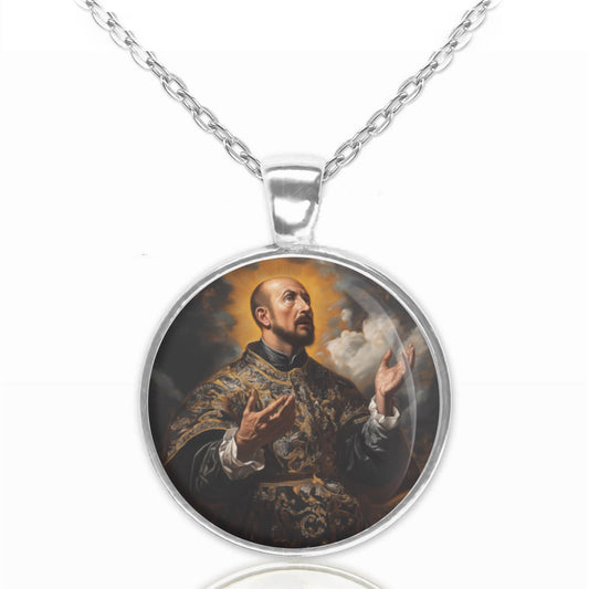 St Ignatius Loyola Catholic Medal Pendant Necklace