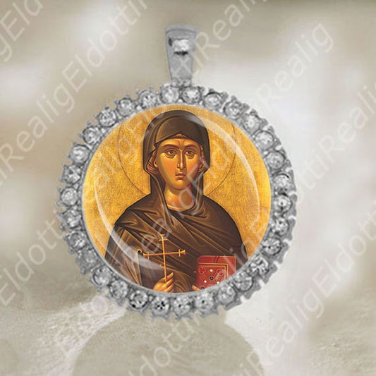 St Euphemia Medal Orthodox Saint Christian Silver Tone Jewelry