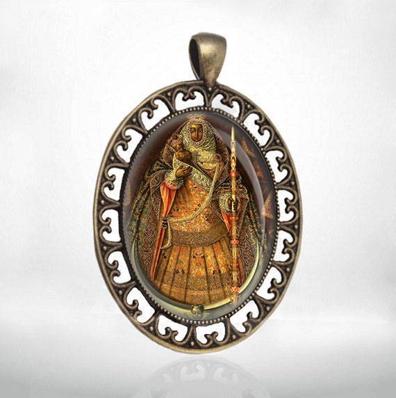 Our Lady of Candelaria Black Virgin Mary Catholic Medal Oval Pendant