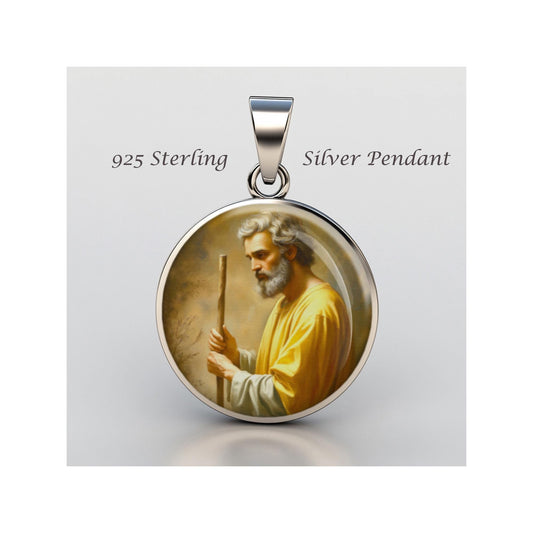 Saint Joseph The Worker Religious Christian sterling silver 925 Christian Medal Patron