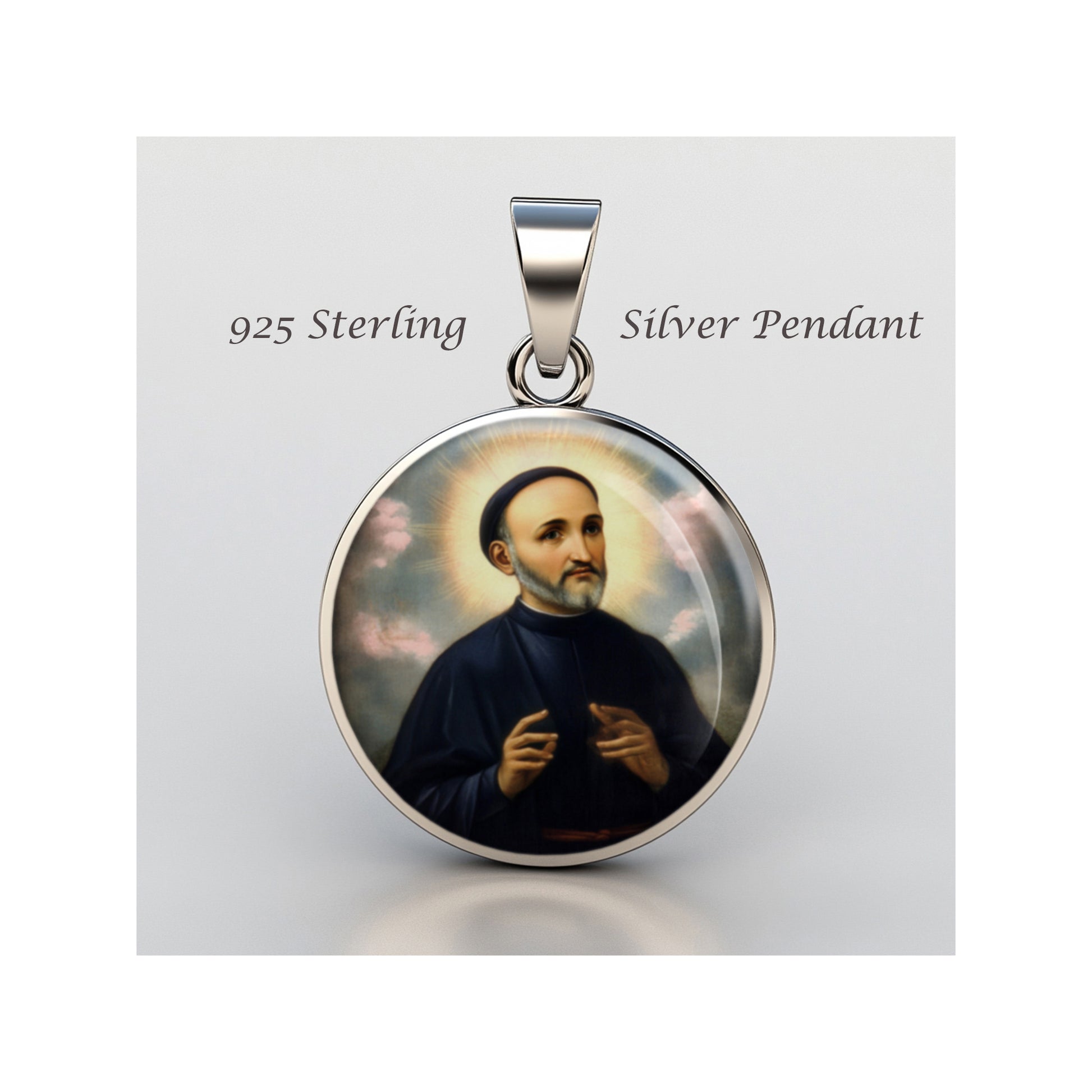 Saint Bernardine Realino Catholic sterling silver 925 Christian Medal Patron image 0