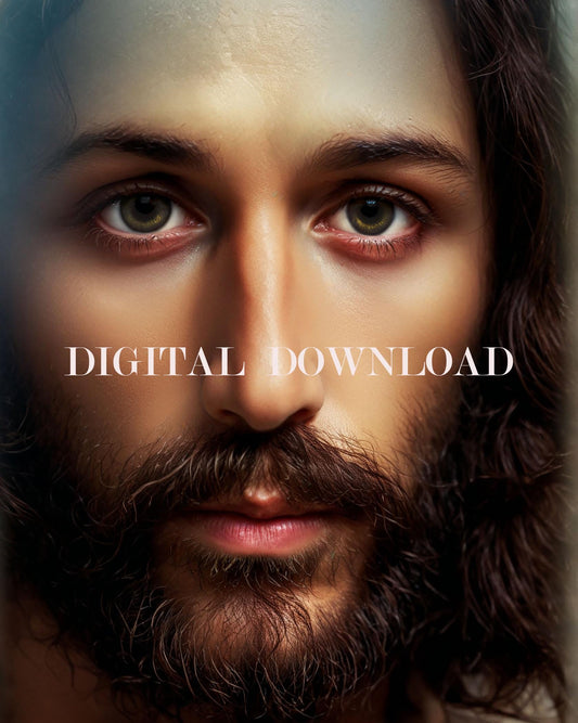Jesus Christ Holy Face Print Religious Art Digital Image image 0