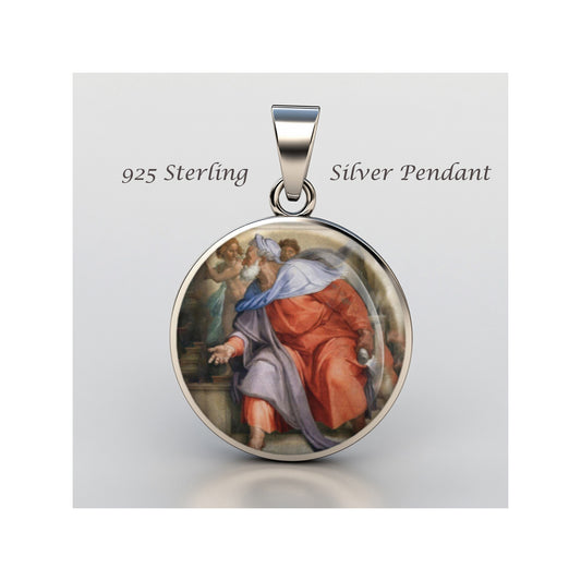 Saint Prophet Ezekiel Michelangelo Catholic sterling silver 925 Christian Medal image 0