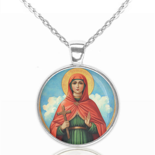 St Claudia Necklace - Saint Patron Pendant Medal