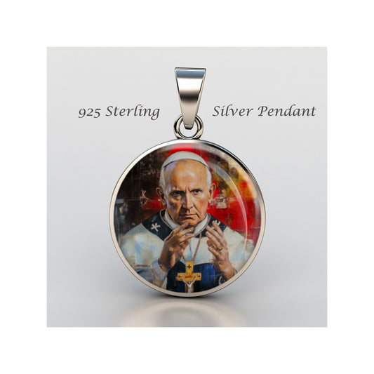 Saint John Paul Ii Catholic sterling silver 925 Christian Medal Patron Pendant image 0