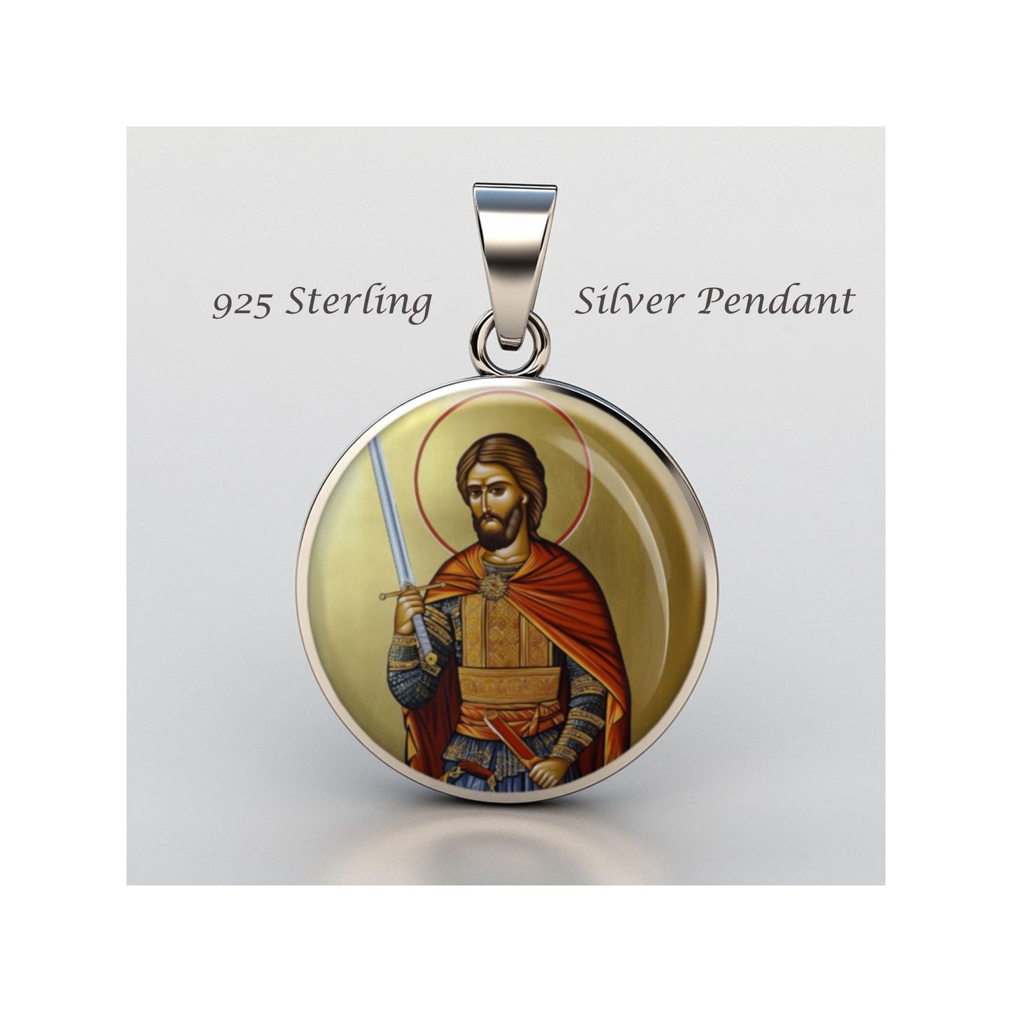 Saint Nicetas Religious Devotional sterling silver 925 Christian Medal Patron Pendant