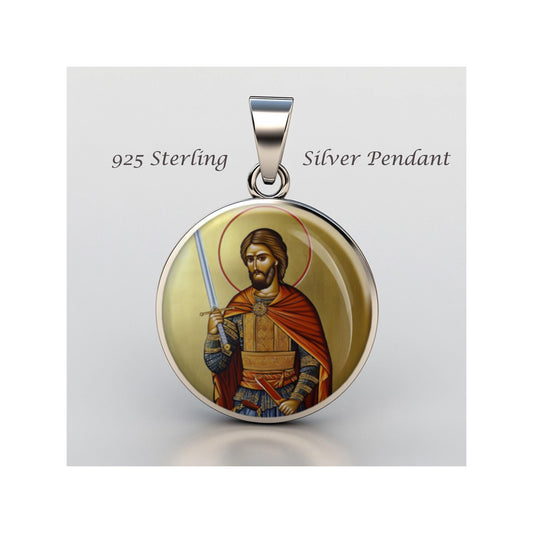 Saint Nicetas Religious Devotional sterling silver 925 Christian Medal Patron Pendant