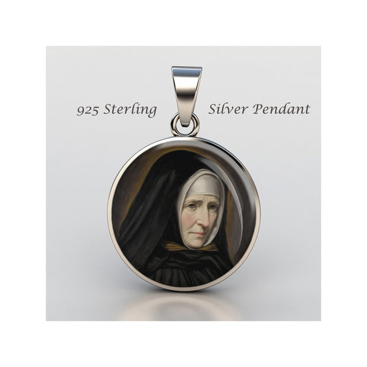 Saint Jeanne Jugan Catholic sterling silver 925 Christian Medal Patron Pendant image 0