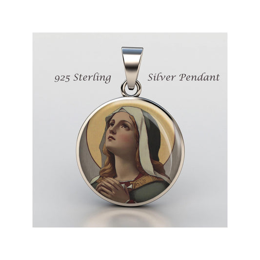 Saint Lydwina Euphori Religious Devotional sterling silver 925 Christian Medal Patron