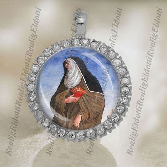 St. Camilla Battista of Varano Catholic Silver Tone Medal Pendant Christian Religious Jewelry