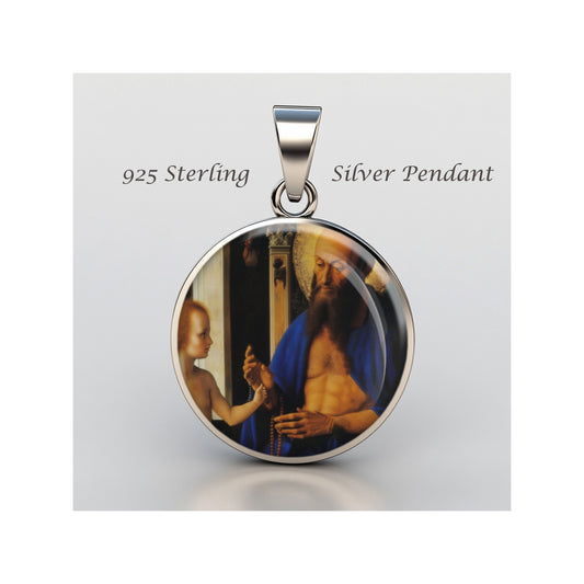 Saint Onofrio Catholic sterling silver 925 Christian Medal Patron Pendant image 0