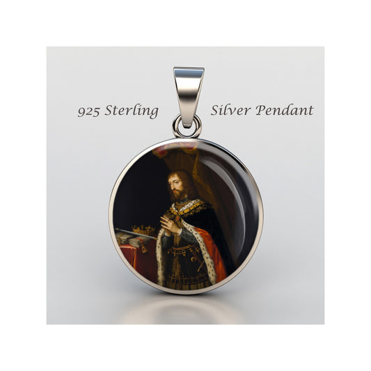 Saint Ferdinand III Of Castile Catholic sterling silver 925 Christian Medal image 0