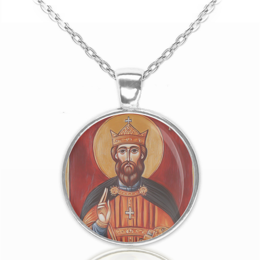 St. Vakhtang Gorgasali King Of Georgia Necklace Catholic Saint Pendant Medal image 0