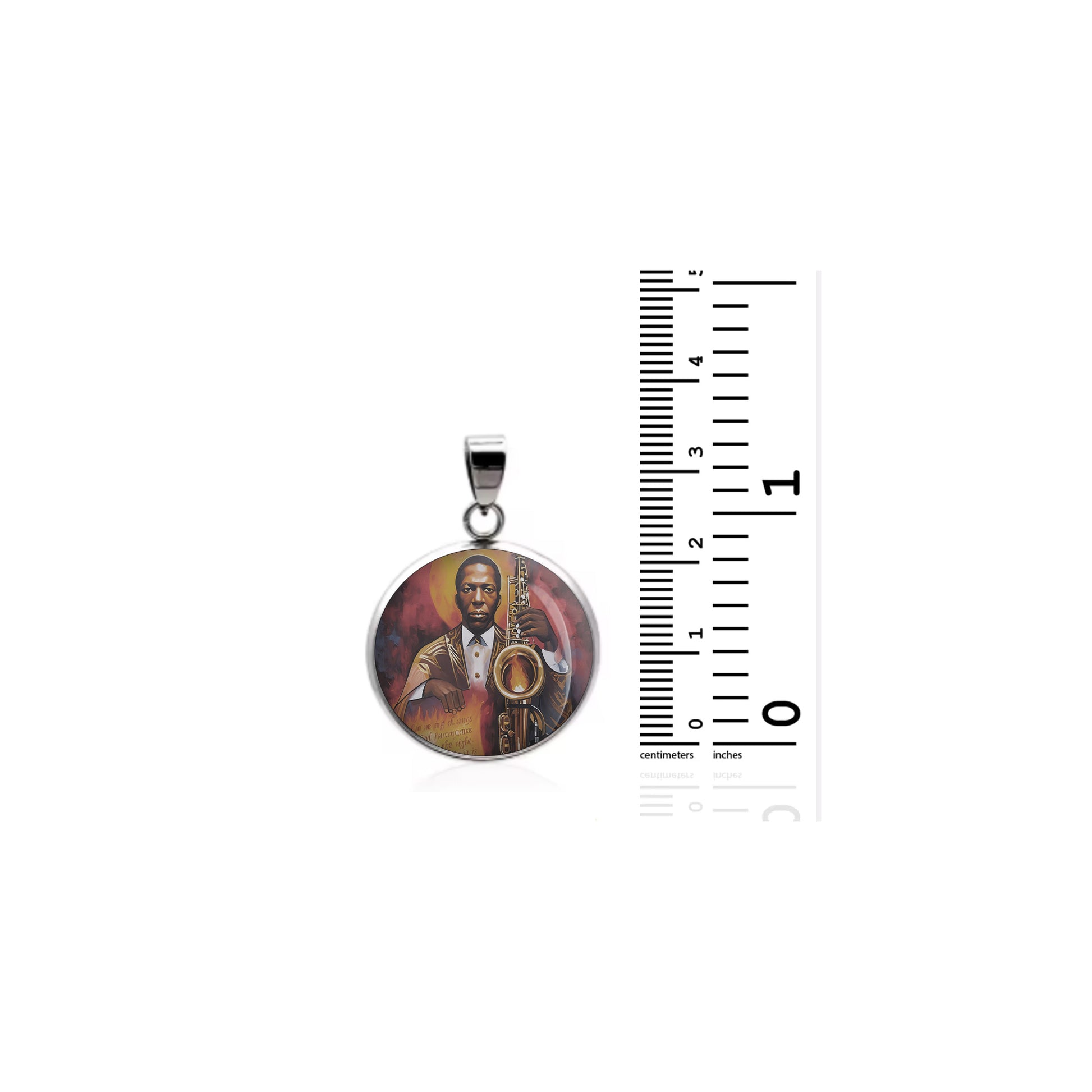 Saint John Coltrane Catholic sterling silver 925 Christian Medal Patron Pendant image 1