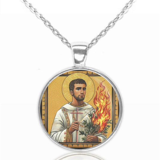 St Lawrence Necklace Religious Pendant Medal
