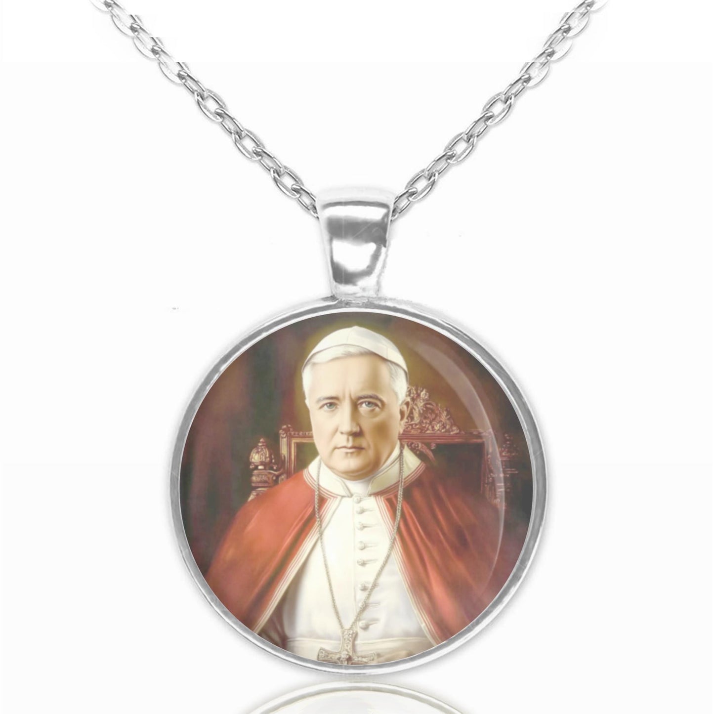 St. Pope Pius X Catholic Christian Medal Pendant Necklace