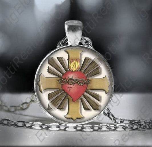 Jesus Christ Sacred Heart Necklace Catholic Medal Pendant Religious Christian Jewelry
