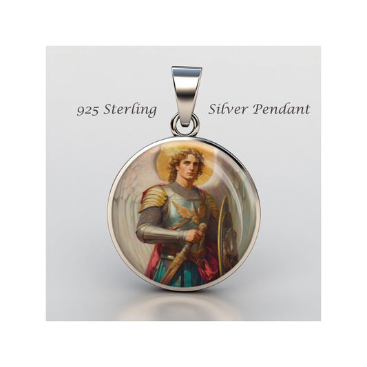 Saint Michael Archangel  Religious Devotional sterling silver 925 Christian Medal Patron