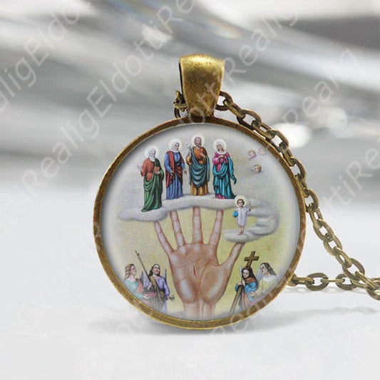 The Most Powerful Hand of God Catholic Necklace. Religious Medal